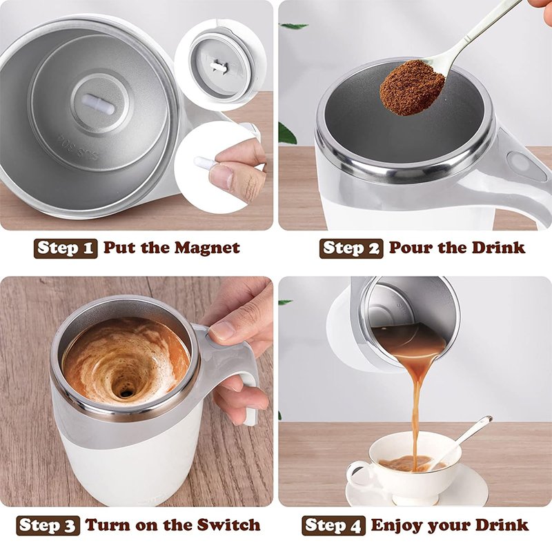 Self Stirring Coffee Cup | Secret Santa Gifts Item for Men & Women | Battery Operated - Image 3