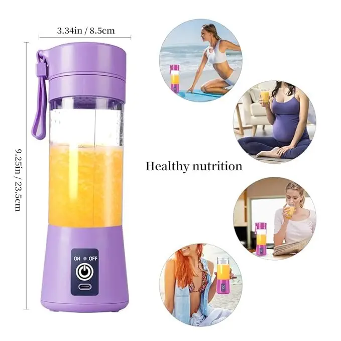 Portable 6-Blade Juicer Machine, USB Rechargeable -380ml - Image 2