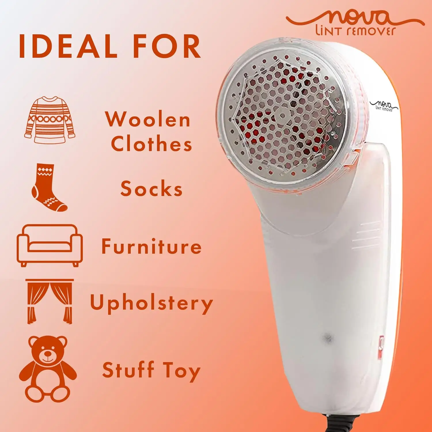 Nova Lint Remover for Clothes | Fabric Cleaner for Woollen Clothes | 2 Year Warranty - Image 3