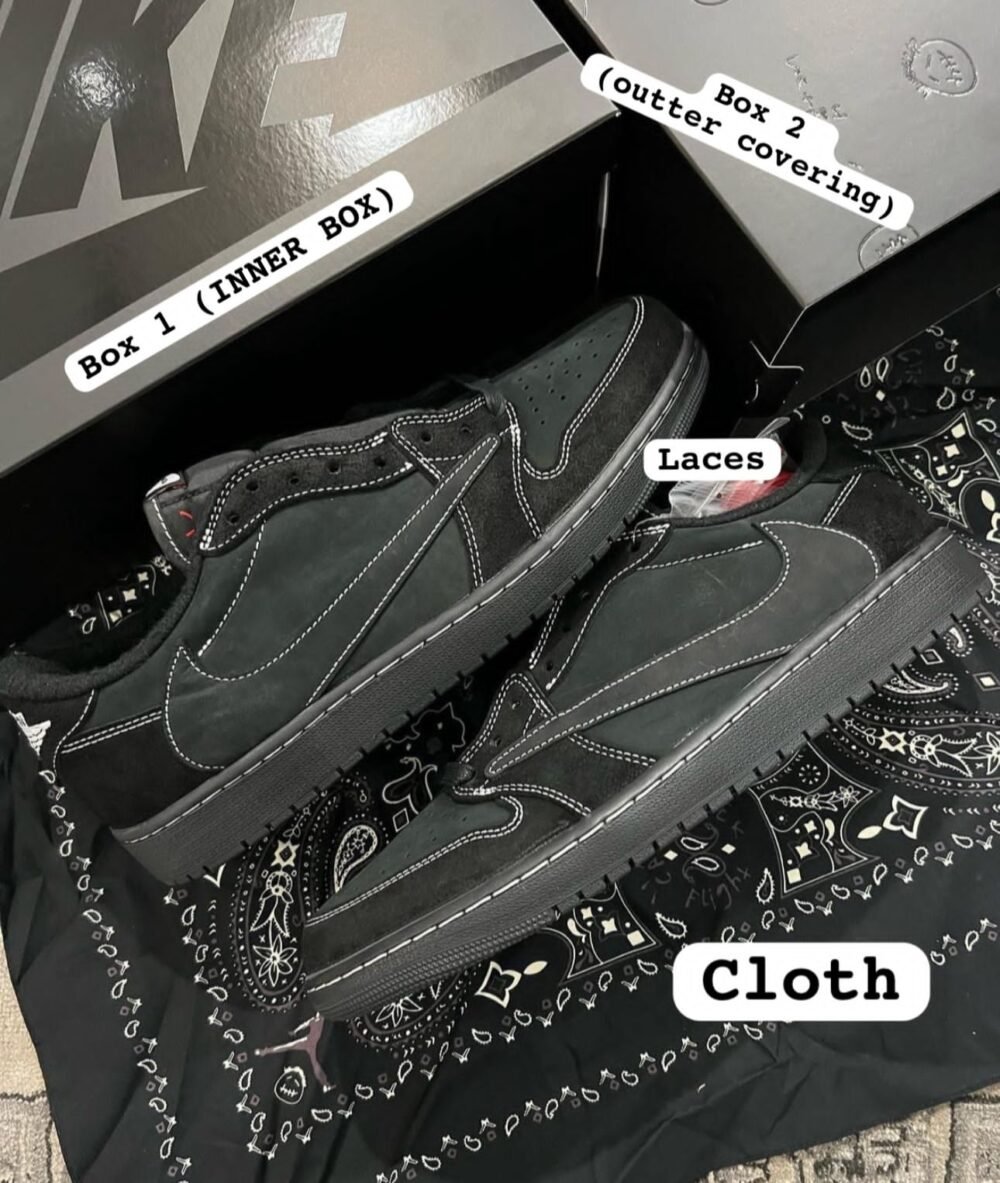 Travis Scott x AJ1 Low Black Phantom Semi UA - Image 2