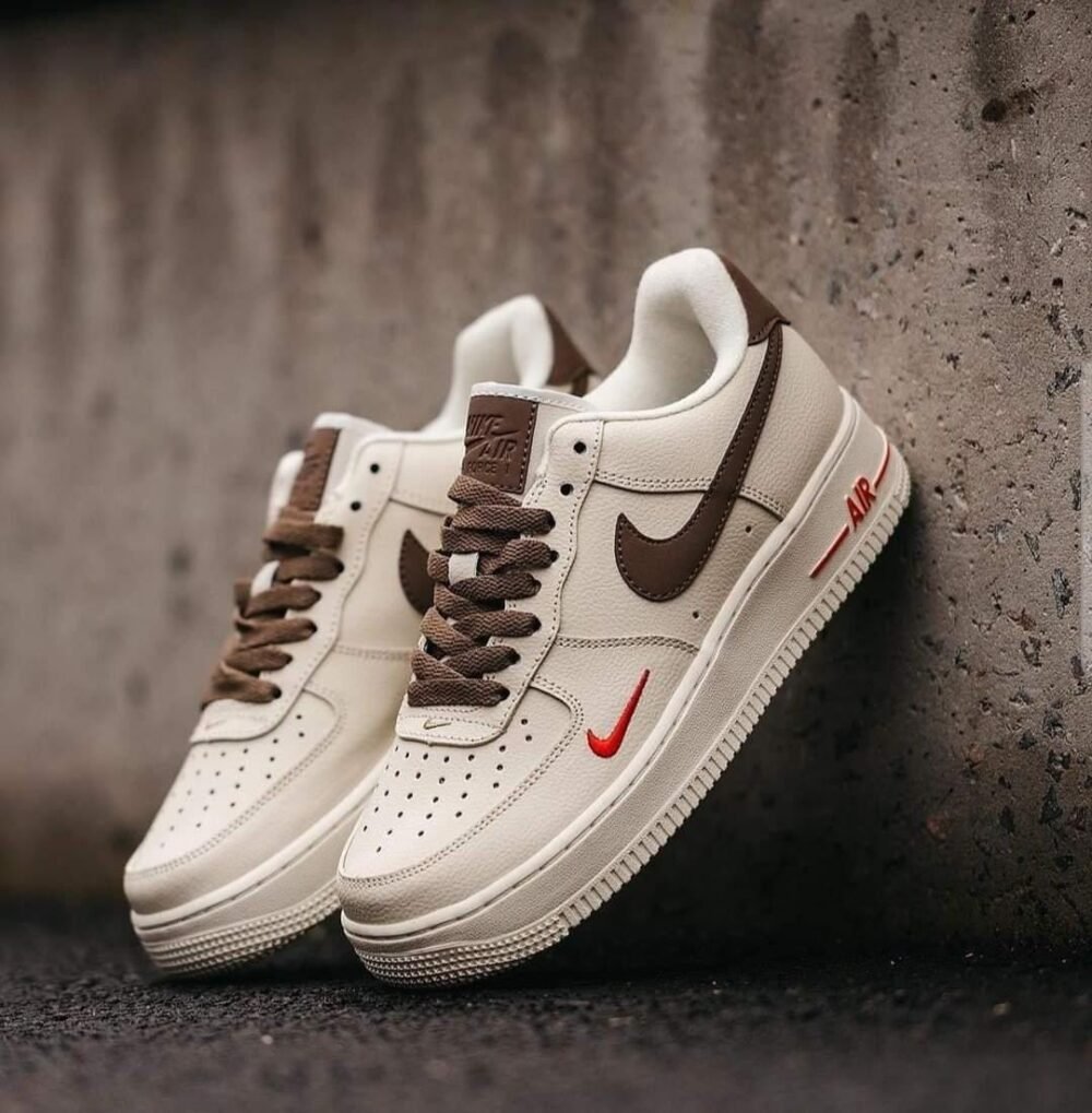 Nike Airforce 1 Mini Red Swoosh Coffee WITH ORIGINAL BOX